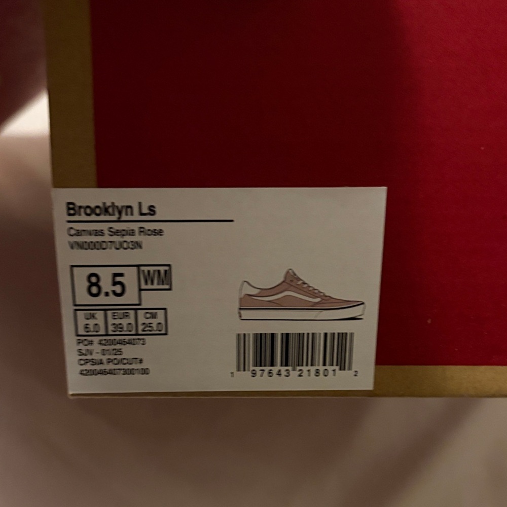 Vans Canvas Low-Top Sneakers in Sepia Rose and White